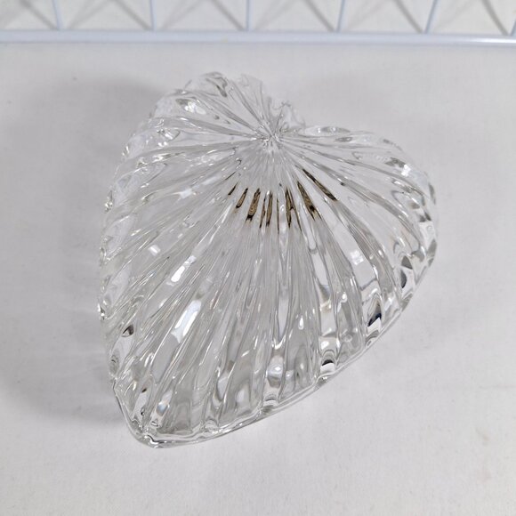 New Kristal Zajecar Vtg 24% Lead Crystal 2 Hearts Together Box W Lid Trinket Box - Picture 2 of 11